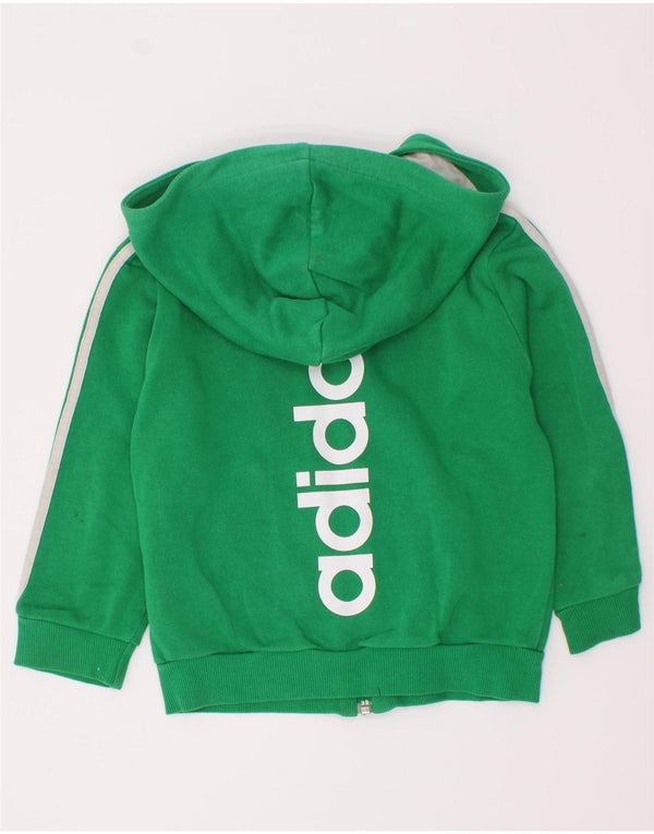 Adidas Pull à capuche zippé graphique pour bébé garçon 18-24 mois en coton vert