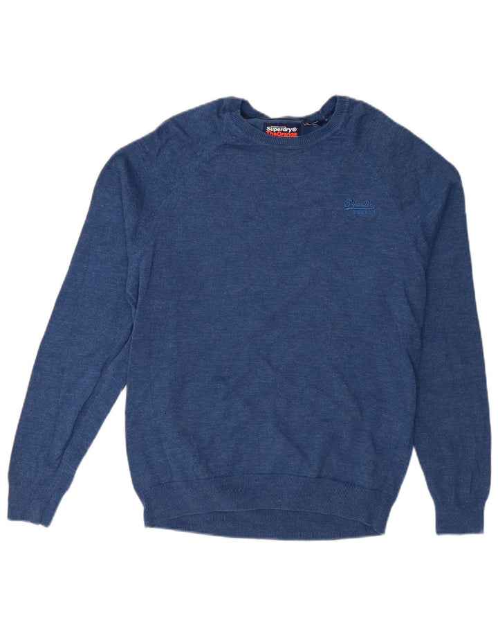 SUPERDRY Pull Col Bateau Homme Bleu Moyen Coton