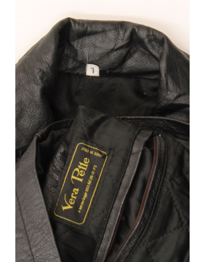 veste en cuir homme vintage UK 40 Grand cuir noir