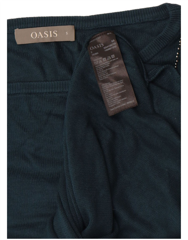 Oasis Pull surdimensionné à col bateau pour femme UK 10 Small Bleu Viscose