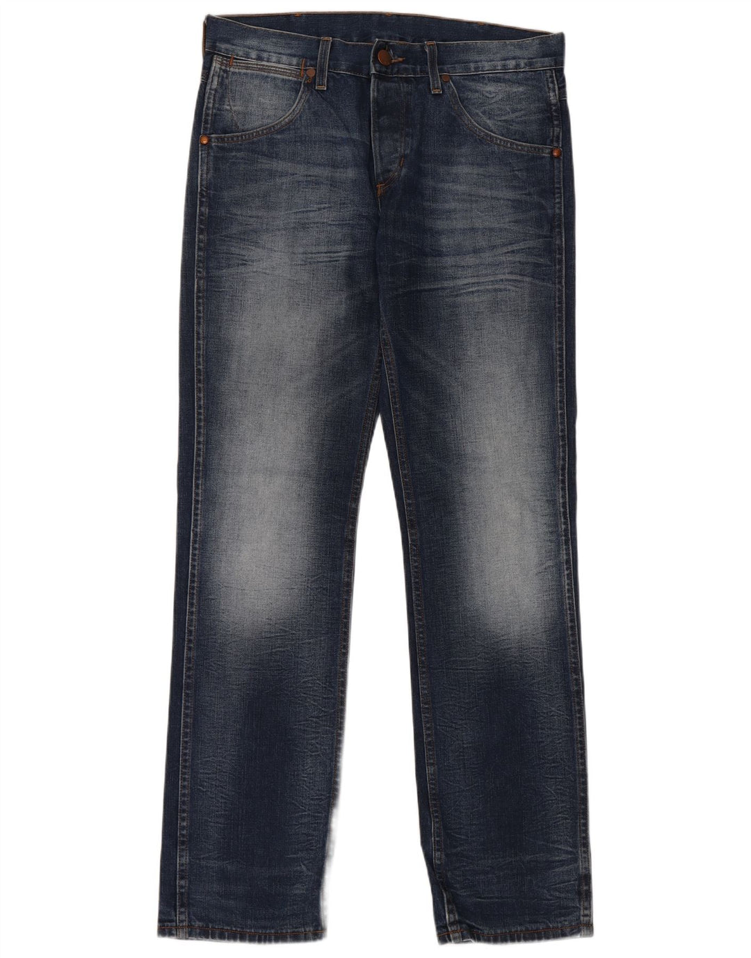 WRANGLER Jean droit à manivelle pour homme W33 L34 en coton bleu