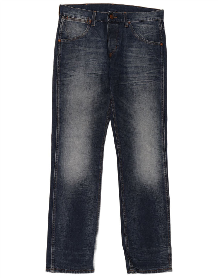WRANGLER Jean droit à manivelle pour homme W33 L34 en coton bleu