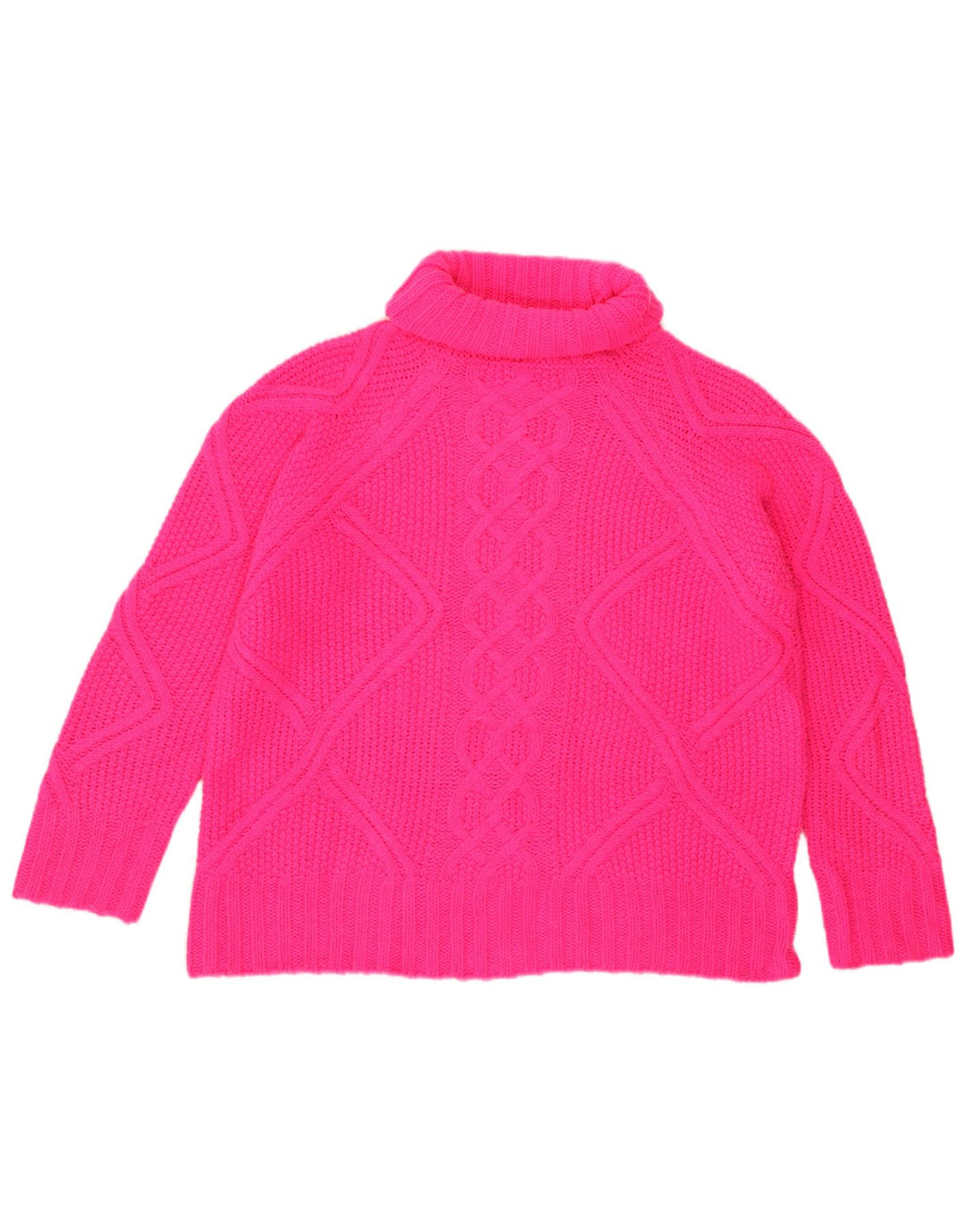 Oasis Pull surdimensionné à col roulé pour femme UK 10 Petit Acrylique Rose