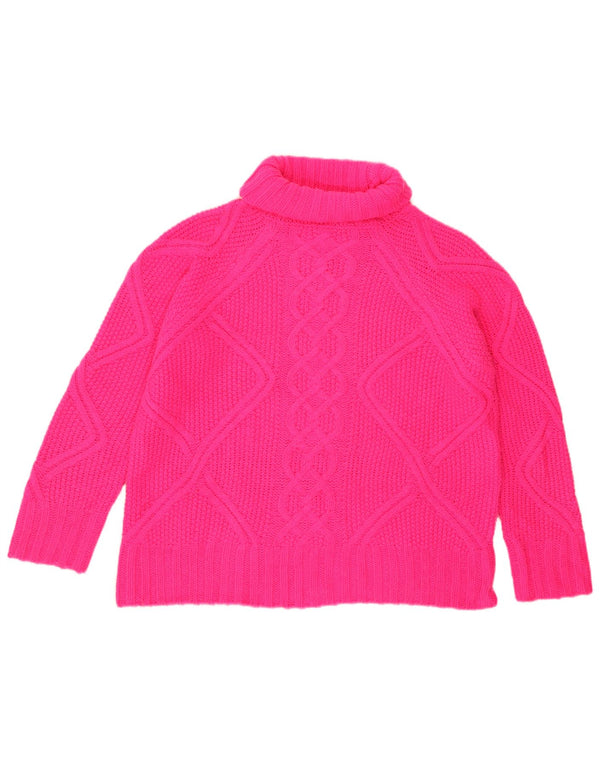 Oasis Pull surdimensionné à col roulé pour femme UK 10 Petit Acrylique Rose