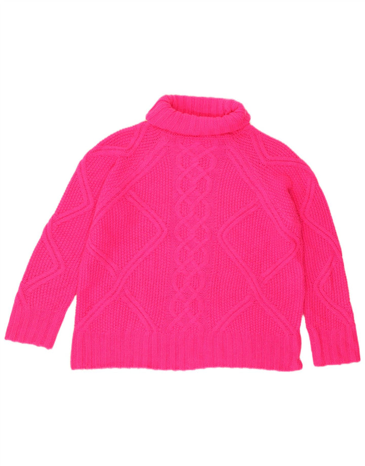 Oasis Pull surdimensionné à col roulé pour femme UK 10 Petit Acrylique Rose