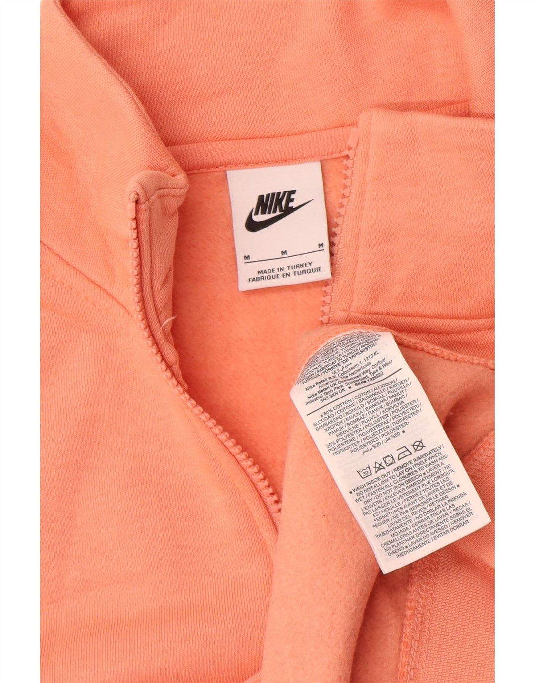 Nike Sweat-shirt à col zippé en coton orange moyen pour homme