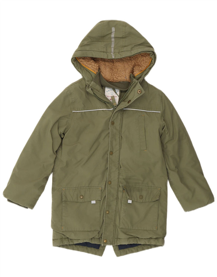 Parka à capuche Fat Face pour garçon 8-9 ans en coton kaki