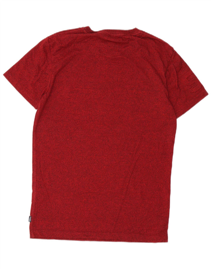 SUPERDRY Homme T-Shirt Graphique Haut Petit Coton Moucheté Bordeaux