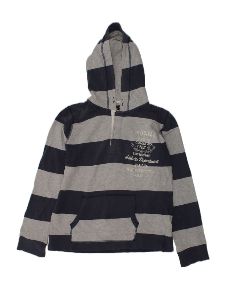 MASSIMO DUTTI Boys Graphic Hoodie Jumper 11-12 Years Grey Striped Cotton | Vintage Massimo Dutti | Thrift | Second-Hand Massimo Dutti | Used Clothing | Messina Hembry 