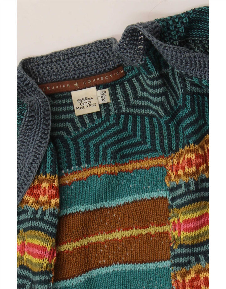 Peruvian Connection Cardigan à manches courtes pour femme Gris UK 6 XS