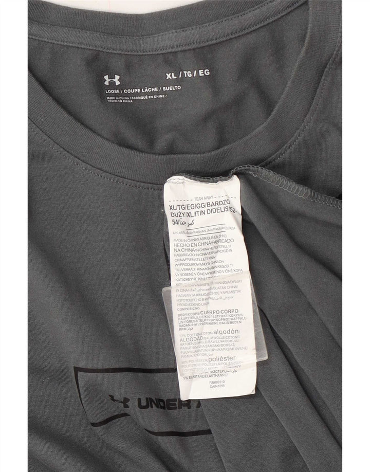 Under Armour Haut Homme Manches Longues XL Gris Colorblock Coton