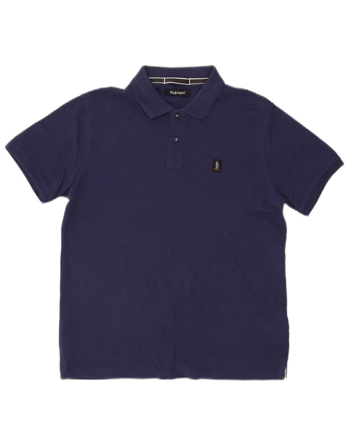 Refrigue Polo Homme Petit Bleu Marine Coton