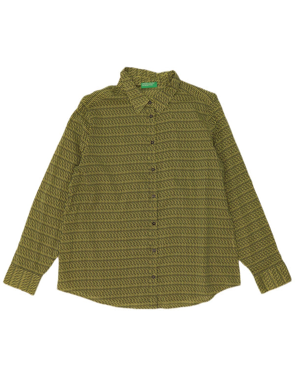 Benetton Chemise Femme UK 16 Large Vert Géométrique