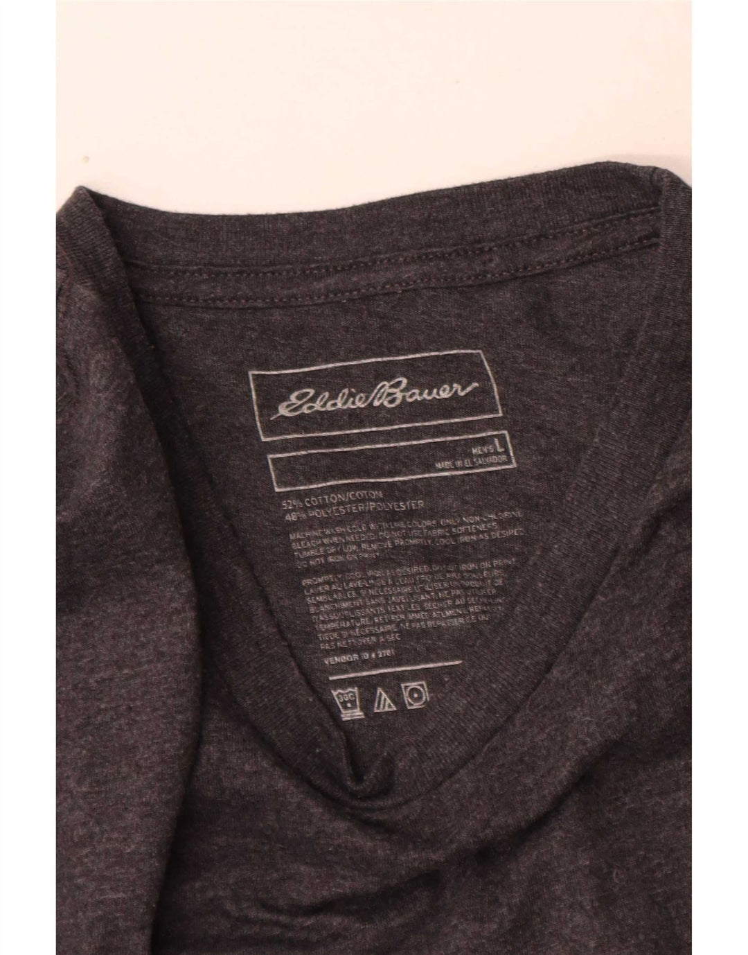 Eddie Bauer Haut graphique à manches longues pour homme en coton moucheté gris