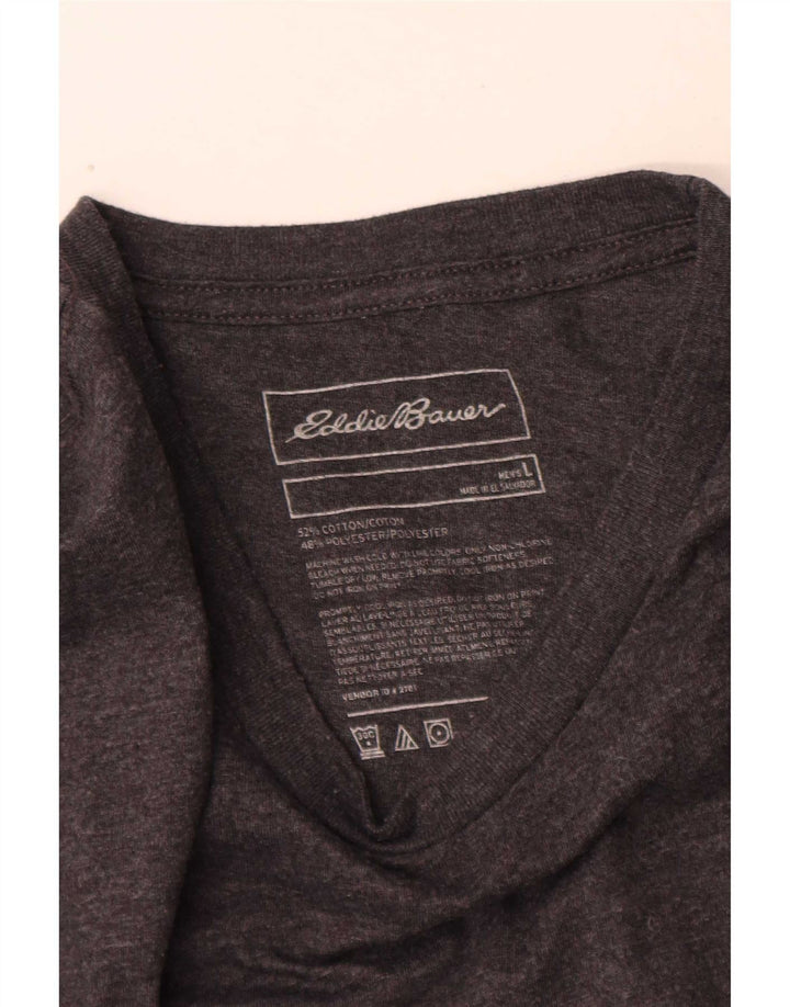 Eddie Bauer Haut graphique à manches longues pour homme en coton moucheté gris