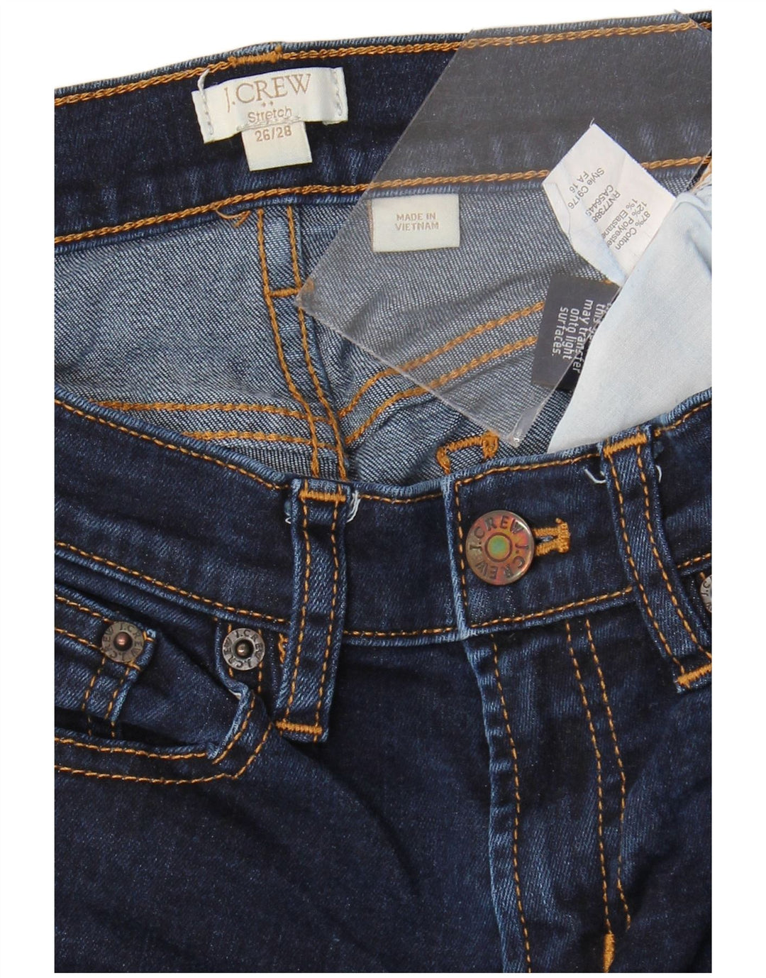 J. Crew Jean skinny stretch femme W26 L28 coton bleu marine