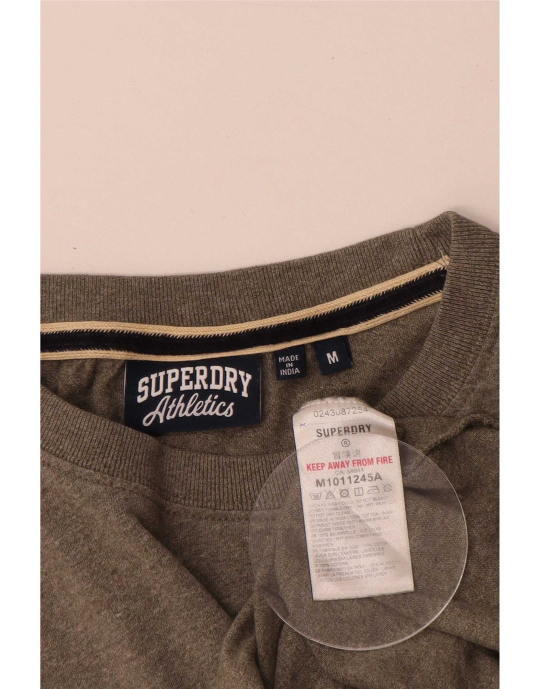 Superdry Homme T-Shirt Top Kaki Moucheté Coton