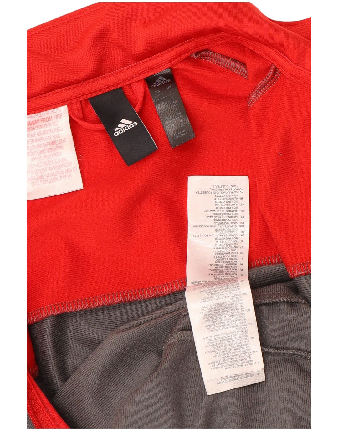 ADIDAS Veste de survêtement graphique pour garçon 9-10 ans Gris Colourblock