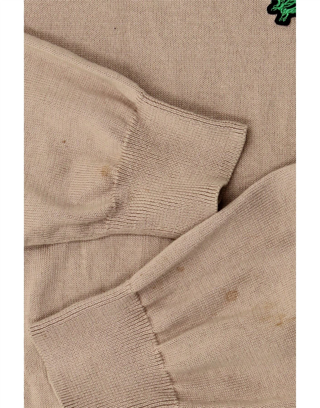 LYLE & SCOTT Mens Zip Neck Jumper Sweater Large Beige Cotton Vintage Lyle & Scott and Second-Hand Lyle & Scott from Messina Hembry 