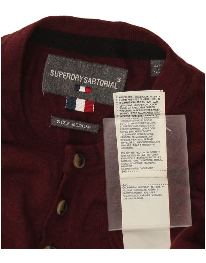 Superdry Pull à col rond en coton bordeaux moyen pour homme