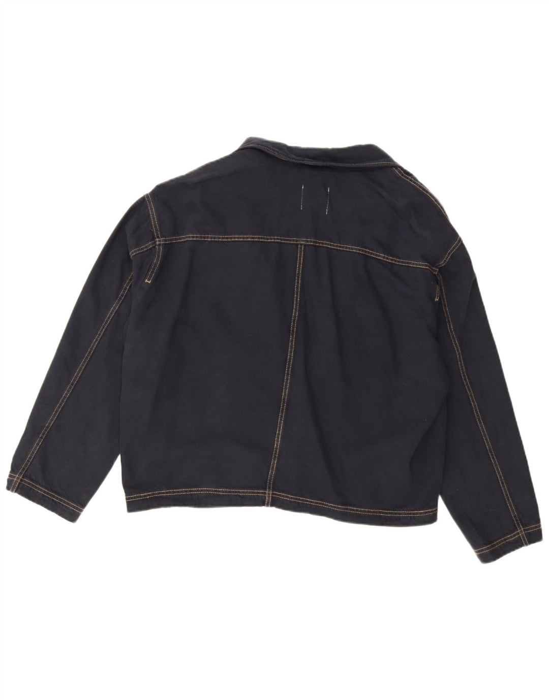 Zara Veste blazer surdimensionnée en denim à 1 bouton pour femme UK 14 Bleu marine moyen