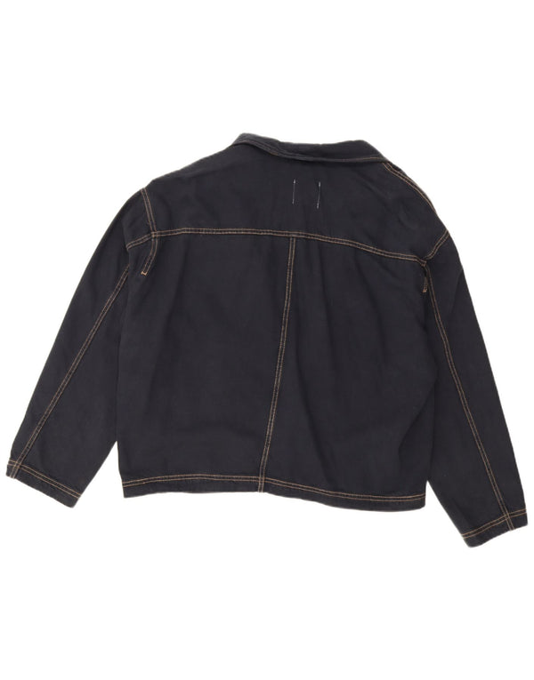 Zara Veste blazer surdimensionnée en denim à 1 bouton pour femme UK 14 Bleu marine moyen