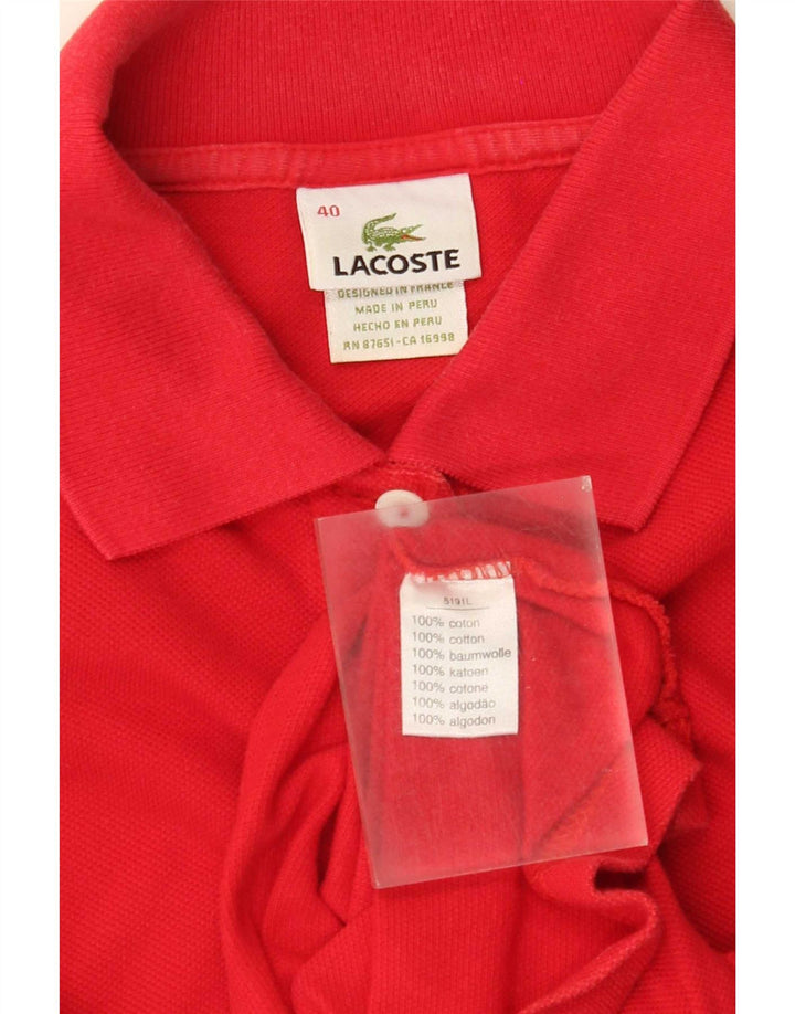 Lacoste Womens Crop Polo Taille 40 Coton Rouge Moyen