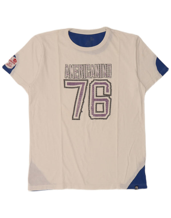 Americanino T-shirt graphique pour homme 2XL en coton color block blanc