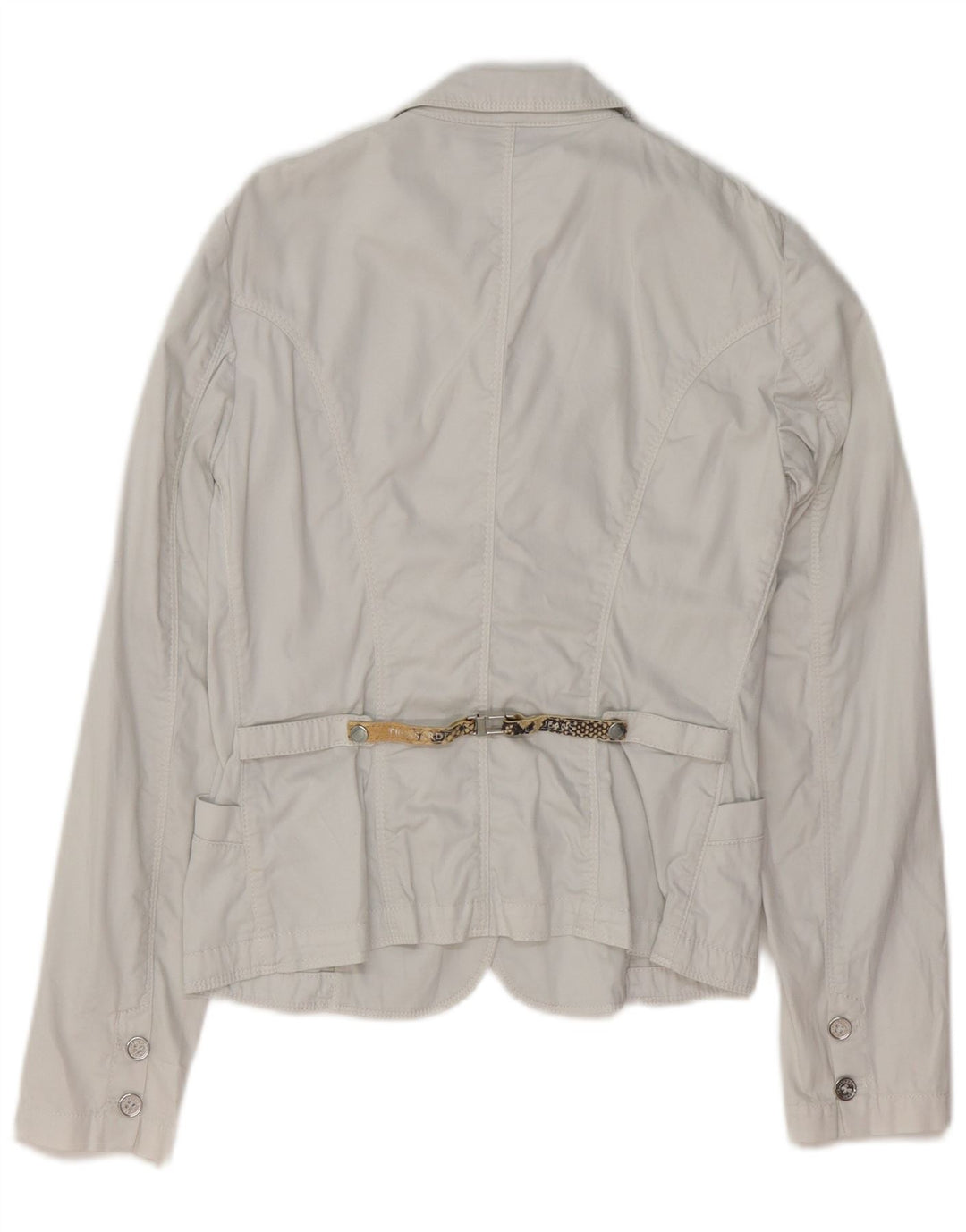 TRUSSARDI Veste Blazer 3 Boutons Femme IT 40 Petit Coton Blanc