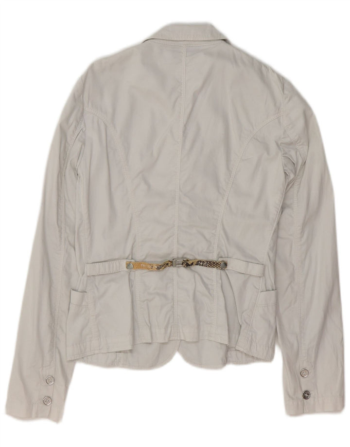 TRUSSARDI Veste Blazer 3 Boutons Femme IT 40 Petit Coton Blanc