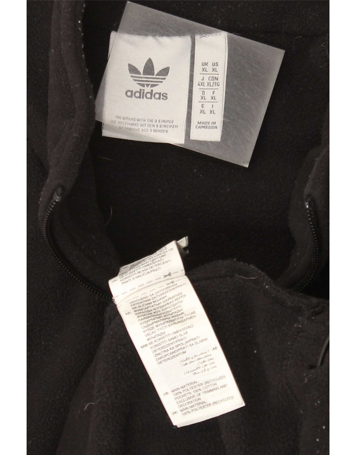 Adidas Pull polaire graphique à col zippé pour homme XL Noir Polyester
