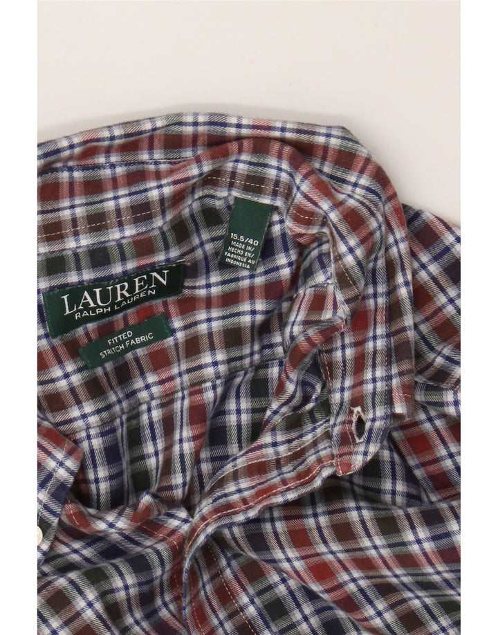 Ralph Lauren Chemise en flanelle ajustée pour homme Taille 40 15,5 Moyen Multicolore