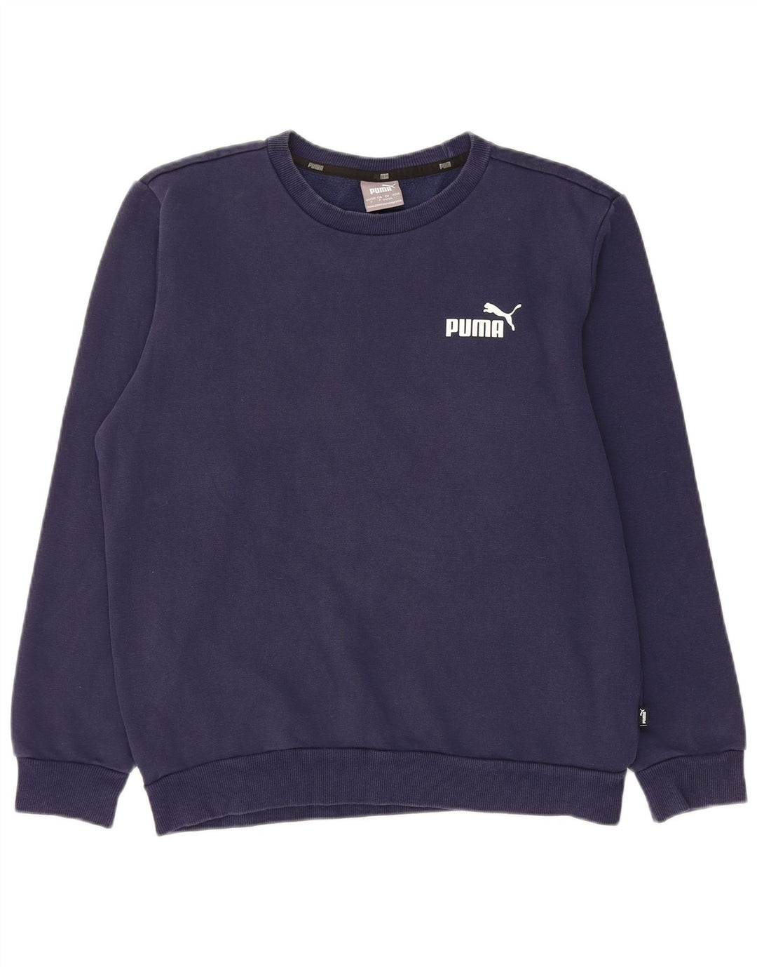 PUMA Sweat-shirt pour homme en coton bleu marine Small