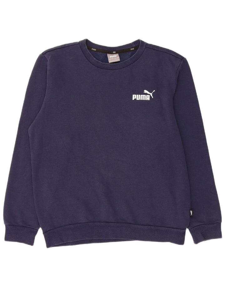 PUMA Sweat-shirt pour homme en coton bleu marine Small