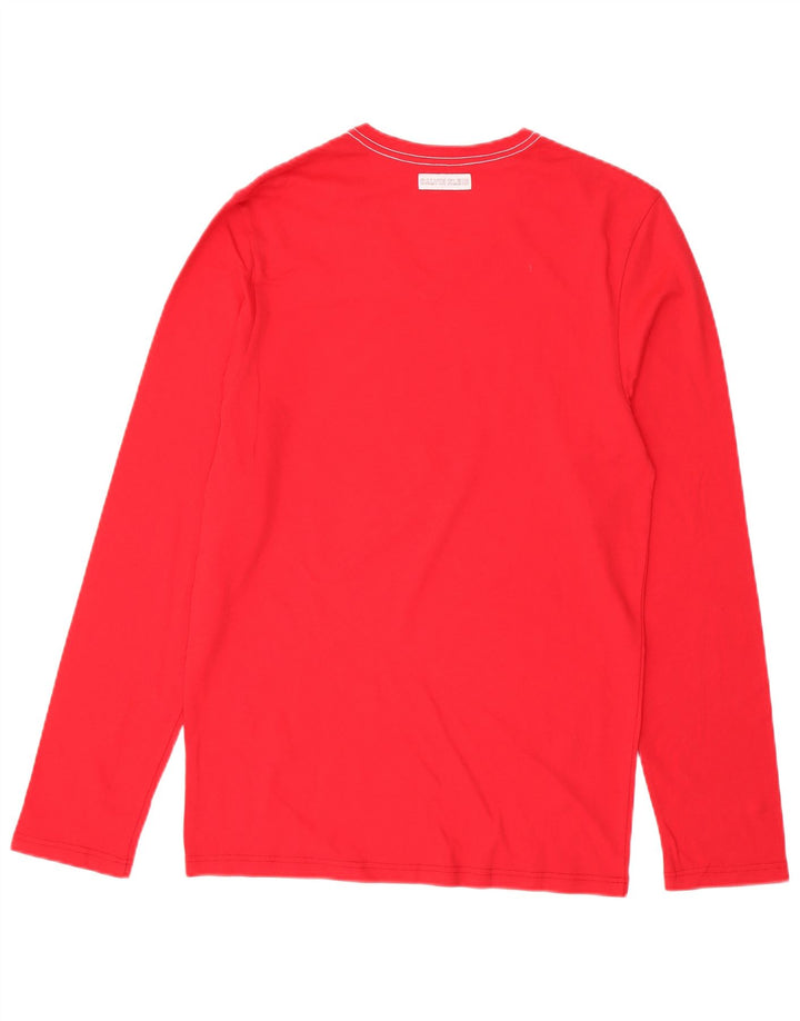 Calvin Klein Haut à manches longues pour femme UK 12 Coton rouge moyen