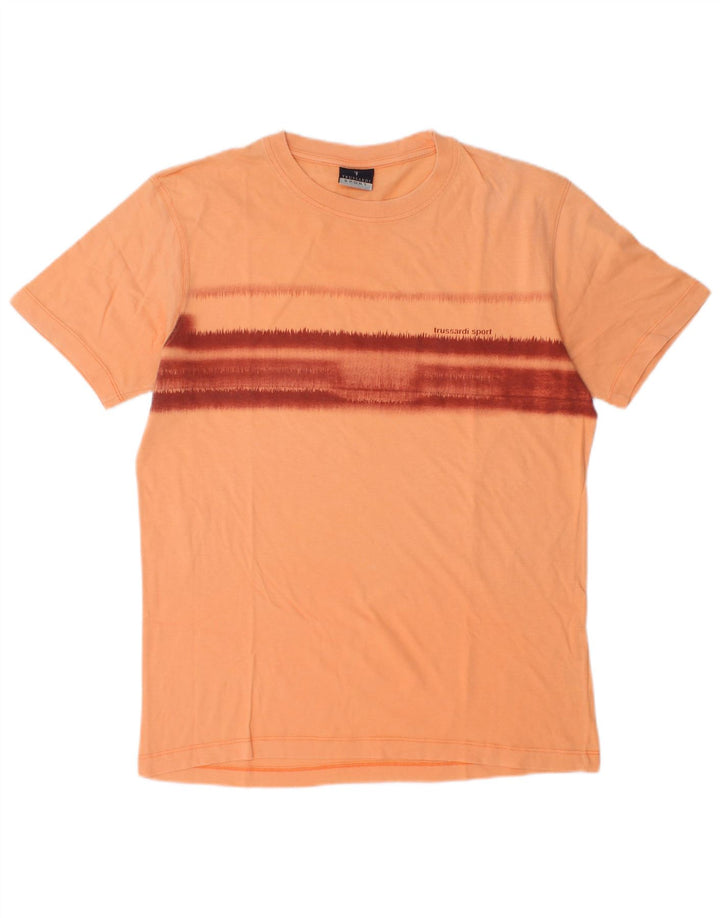 TRUSSARDI T-Shirt Top Orange Colorblock Homme