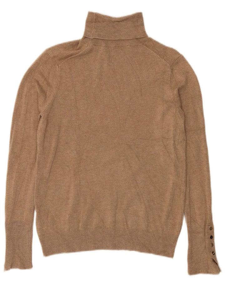 Zara Pull col roulé pour femme UK 12 Viscose beige moyen
