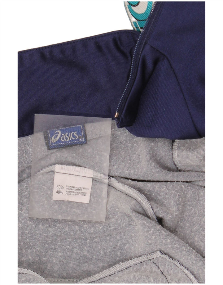 Asics Veste de survêtement graphique pour hommes, grand, bleu marine, colour block