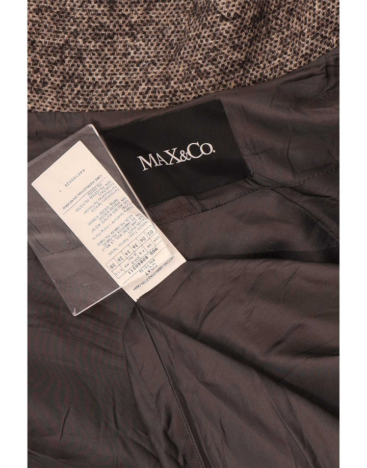 Max & Co. Pardessus court surdimensionné pour femme UK 6 XS Laine mouchetée beige