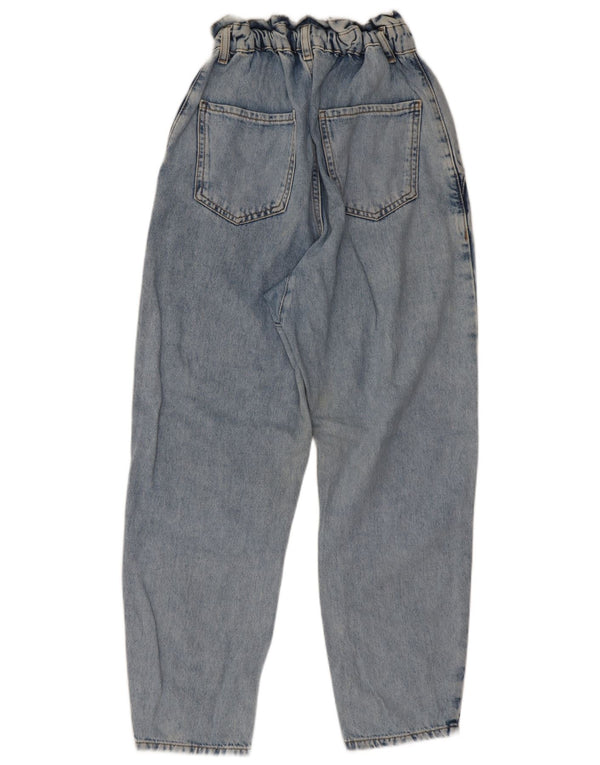 Zara Jean fuselé taille haute pour femme EU 34 2XS W24 L25 Bleu Coton