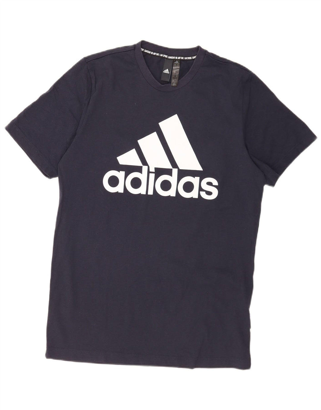Adidas T-Shirt Graphique Homme Bleu Marine Moyen Coton