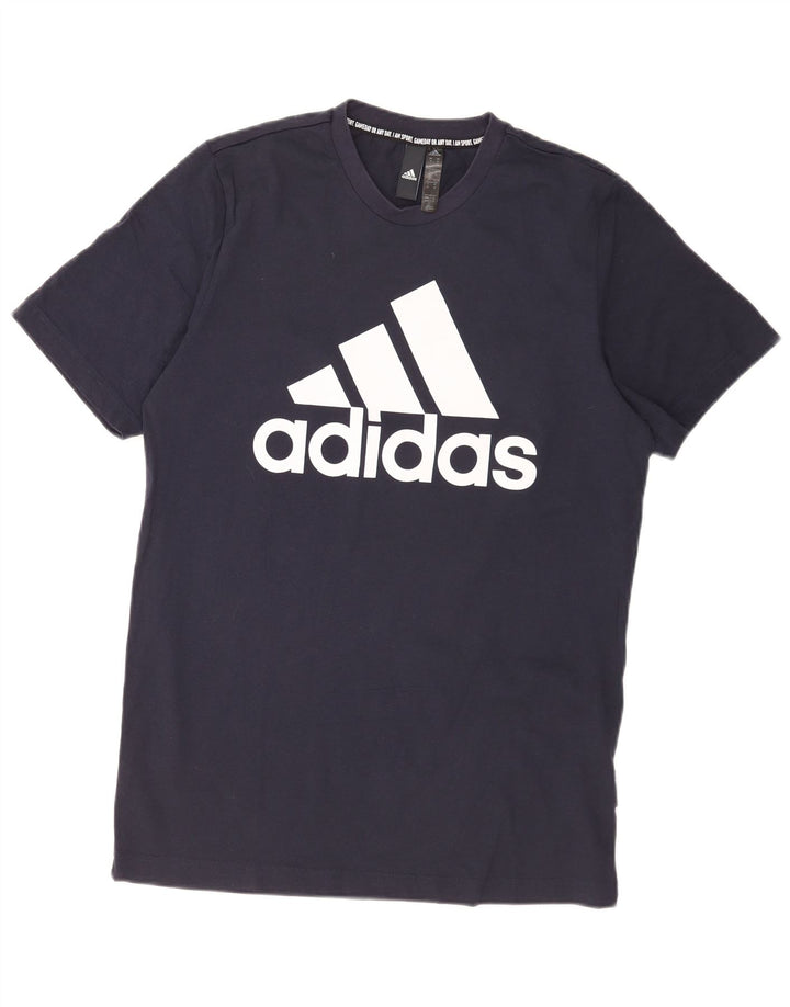 Adidas T-Shirt Graphique Homme Bleu Marine Moyen Coton