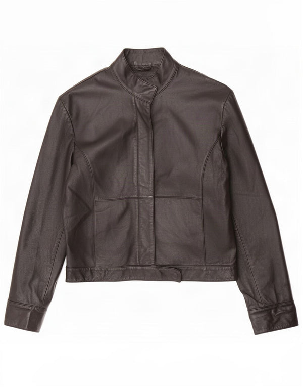 Les Boulevards Veste En Cuir Femme IT 44 Medium Noir