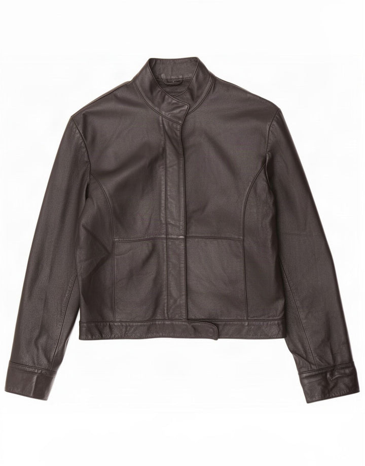 Les Boulevards Veste En Cuir Femme IT 44 Medium Noir