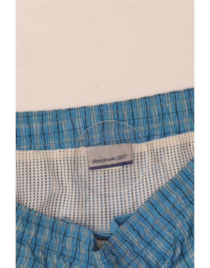 Reebok Short de Bain Homme Grand Carreau Bleu