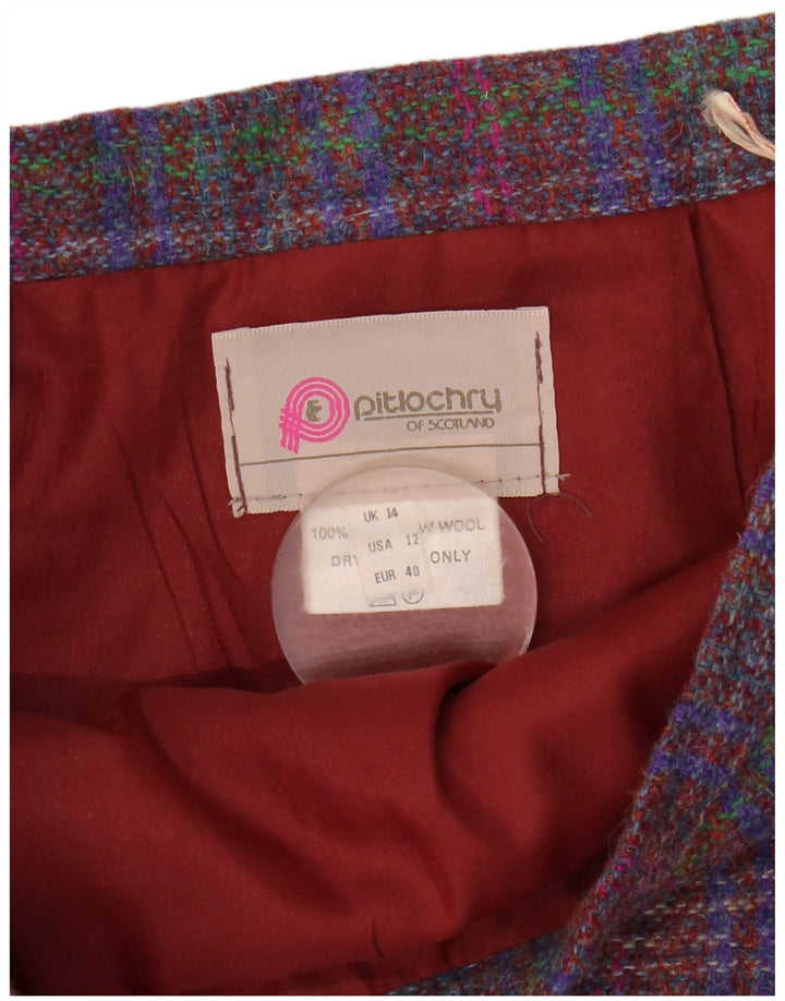 Pitlochry Jupe midi pour femme UK 14 Medium W30 Laine à carreaux multicolore