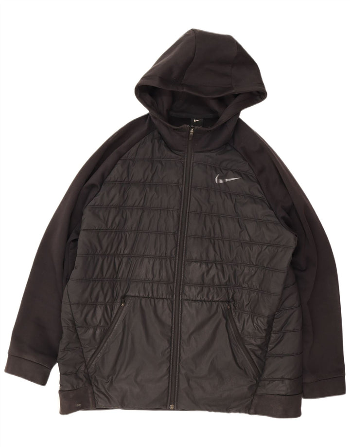 Nike Veste matelassée à capuche pour homme UK 44 2XL Noir Polyester