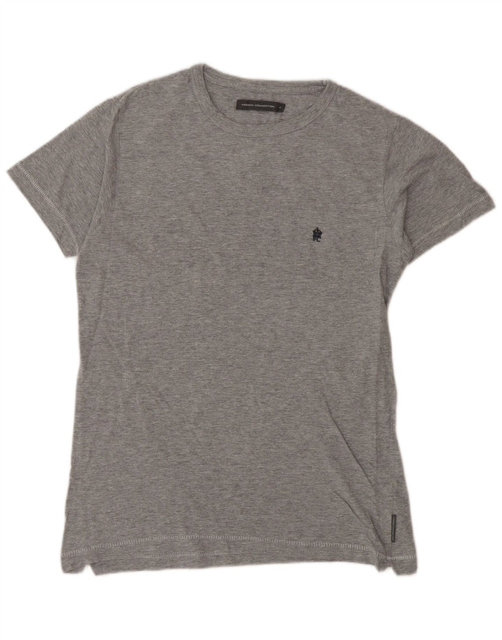 French Connection T-Shirt Femme Top UK 10 Petit Gris Coton