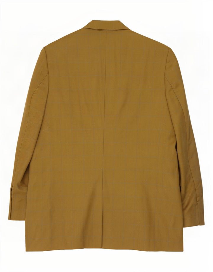 Marks & Spencer Veste blazer longue à 3 boutons pour homme UK 44 XL à carreaux dorés