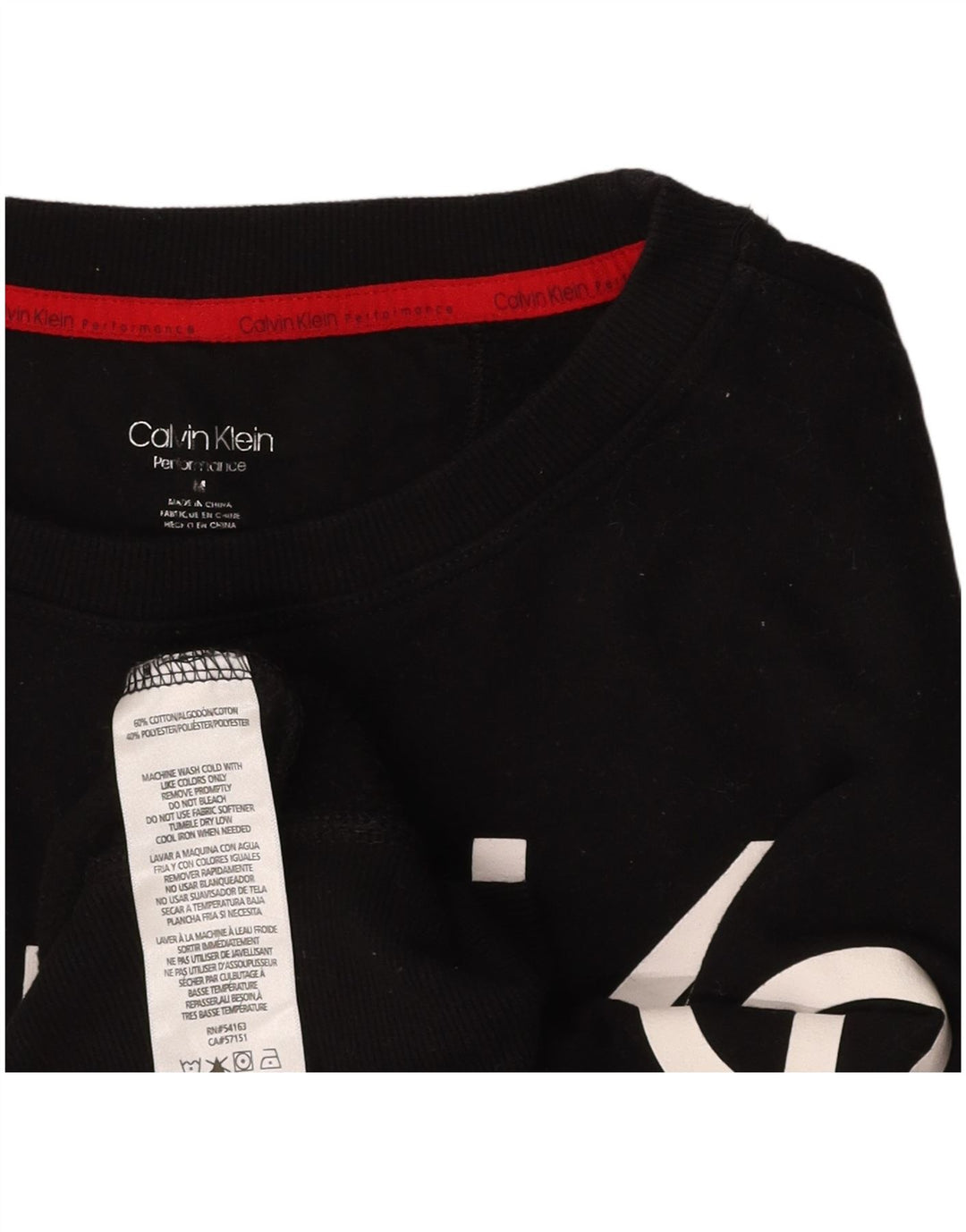 CALVIN KLEIN Sweat-shirt graphique pour femme UK 14 Medium Noir